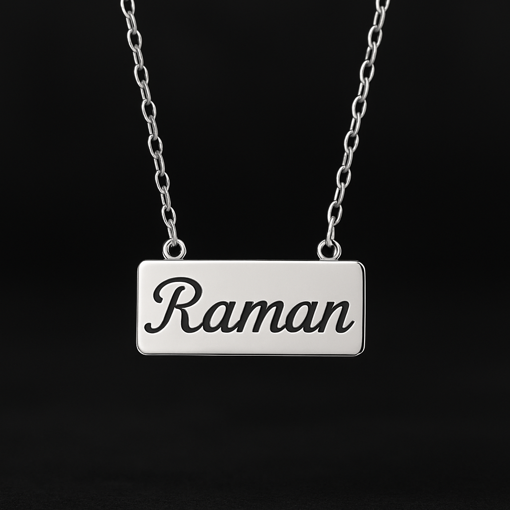 Personalized 925 Silver Name Pendant – Custom Engraved Jewelry