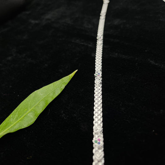 Silver Payal(Anklet) with Heart Design