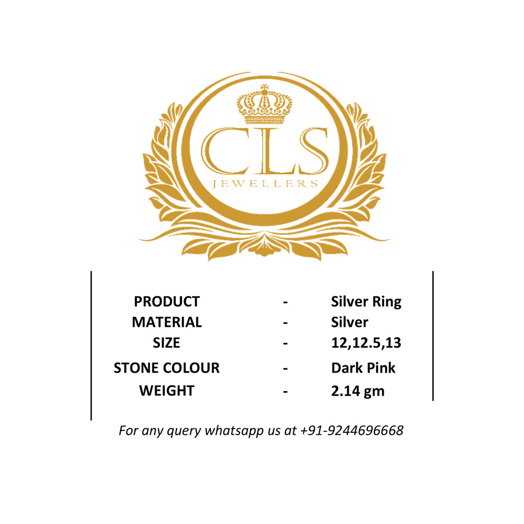 Silver Flower Ring with Red and White Stones – Elegant Women’s Jewelry