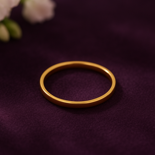 Minimal 18K Gold Finger Ring – Plain, Elegant & Timeless
