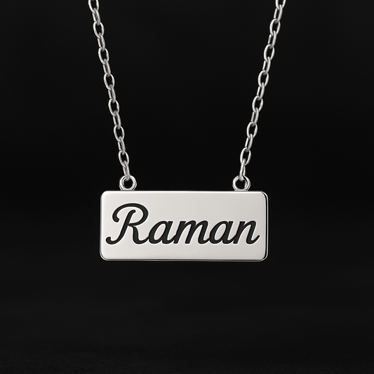 Personalized 925 Silver Name Pendant – Custom Engraved Jewelry