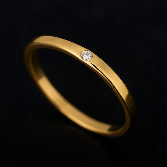 18K Thin Gold Ring - Lightweight Minimalist Ring (1.4g)