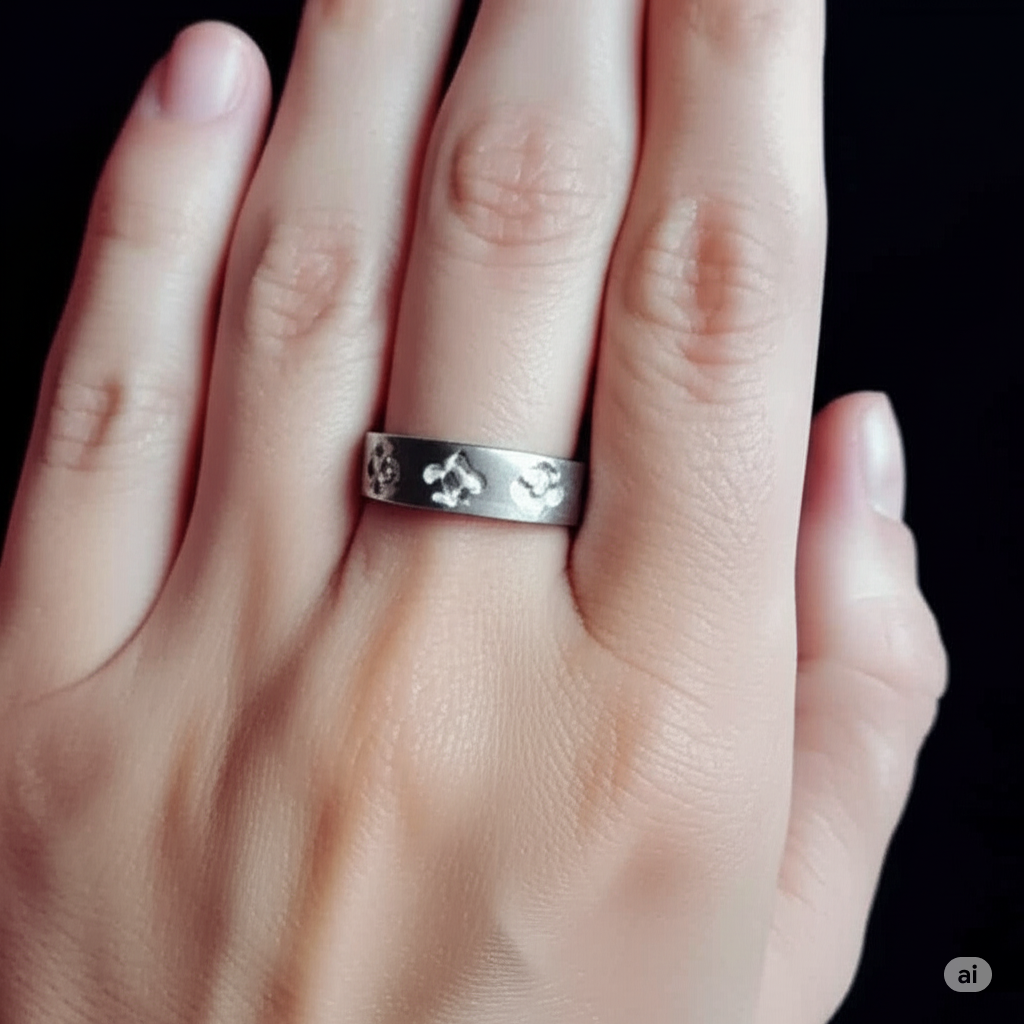 Matte Silver Fleur-de-Lis Ring for Men