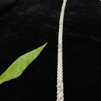 Silver Payal(Anklet) with Heart Design