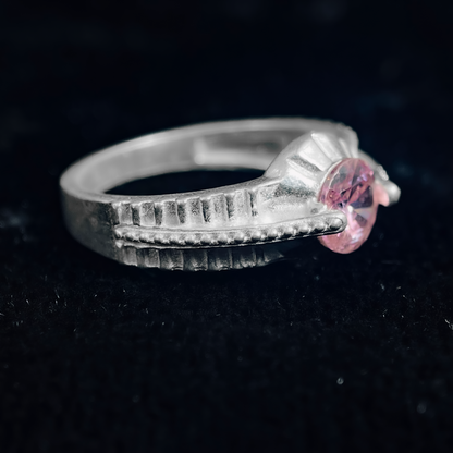 Pink Gemstone Silver Ring For Men
