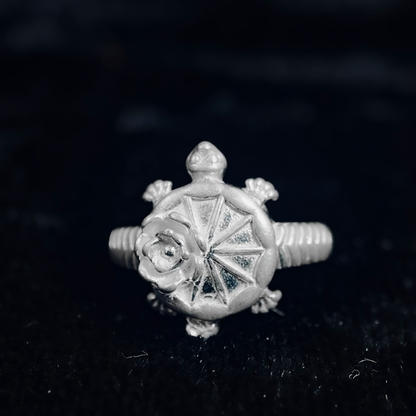 Tortoise Ring With Rose Design For Men and Women