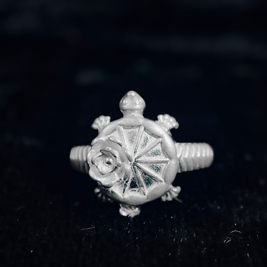 Tortoise Ring With Rose Design For Men and Women