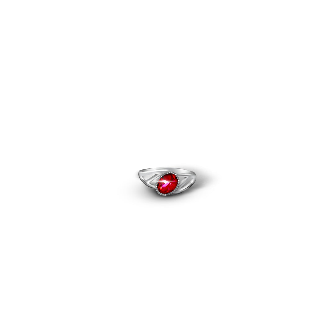 Elegant Silver Ring with Red Ruby Stone – Timeless Beauty & Bold Elegance