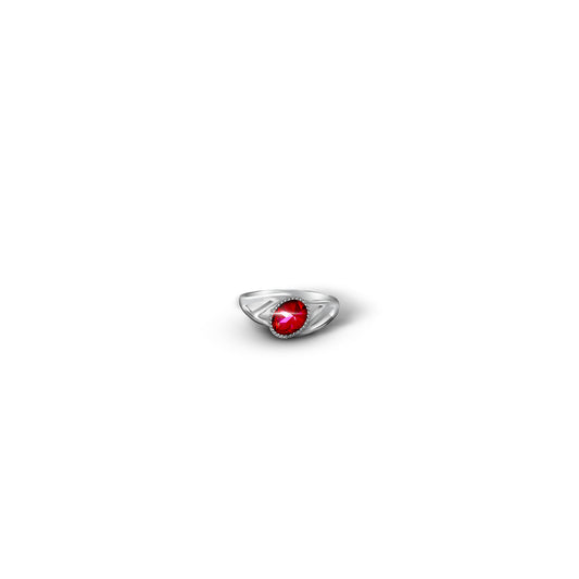 Elegant Silver Ring with Red Ruby Stone – Timeless Beauty & Bold Elegance
