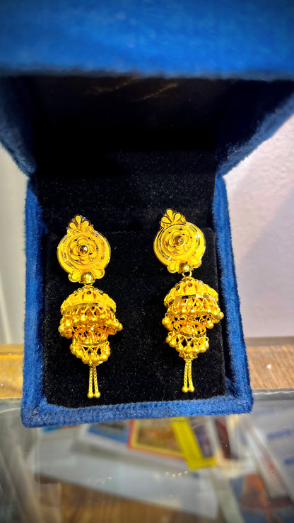 Jhumka with beautiful floral design-double dhol