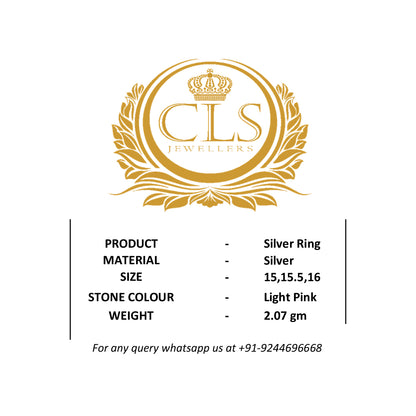 Silver Flower Ring with Pink Stones – Elegant Women’s Jewelry