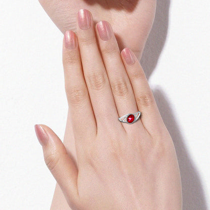 Elegant Silver Ring with Red Ruby Stone – Timeless Beauty & Bold Elegance